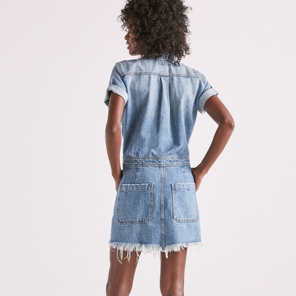 Lucky Brand woman’s denim drawstring jeans mini dress - Picture 3 of 14